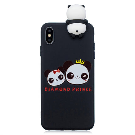 For iPhone XR Shockproof Cartoon TPU Protective Case(Two Pandas)-garmade.com