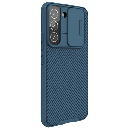 For Samsung Galaxy S22+ 5G NILLKIN Black Mirror Pro Series Camshield Phone Case(Blue)-garmade.com