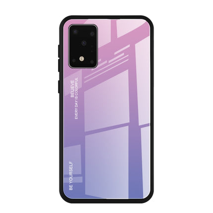 For Galaxy S20 Gradient Color Glass Case(Light Purple)-garmade.com