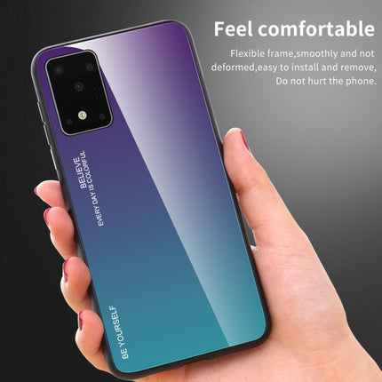 For Galaxy S20 Gradient Color Glass Case(Purple)-garmade.com
