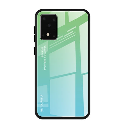 For Galaxy S20 Gradient Color Glass Case(Sky Blue)-garmade.com