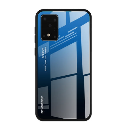 For Galaxy S20 Gradient Color Glass Case(Blue)-garmade.com