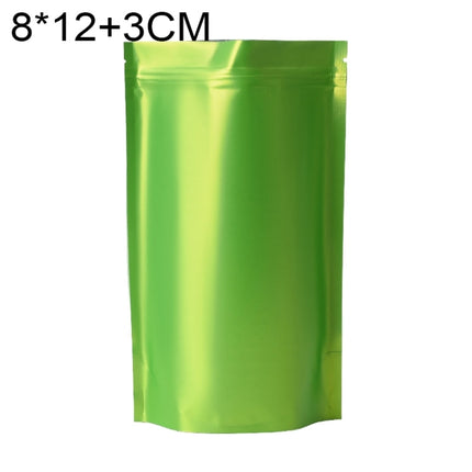 100 PCS/Set Matte Aluminum Foil Snack Stand-up Pouch, Size:8x12+3cm(Green)-garmade.com