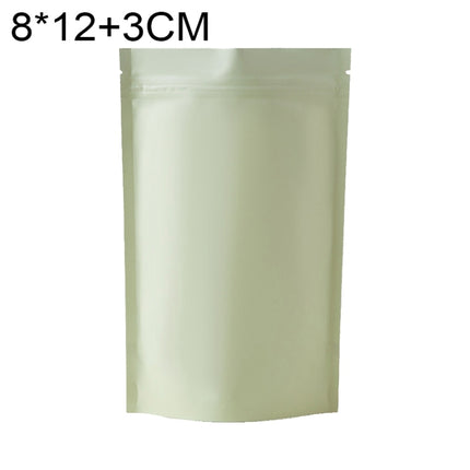 100 PCS/Set Matte Aluminum Foil Snack Stand-up Pouch, Size:8x12+3cm(Beige Yellow)-garmade.com