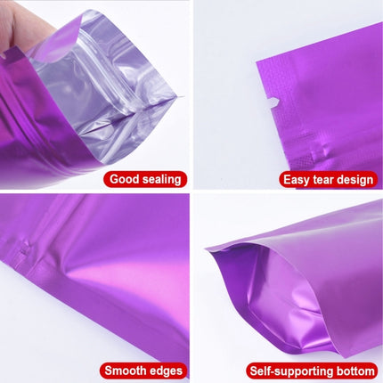 100 PCS/Set Matte Aluminum Foil Snack Stand-up Pouch, Size:8x12+3cm(Purple)-garmade.com