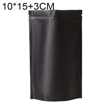 100 PCS/Set Matte Aluminum Foil Snack Stand-up Pouch, Size:10x15+3cm(Black)-garmade.com