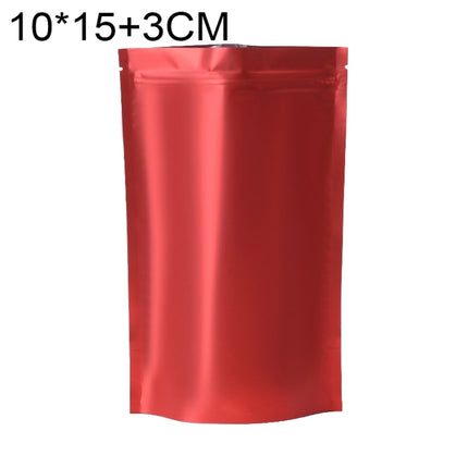 100 PCS/Set Matte Aluminum Foil Snack Stand-up Pouch, Size:10x15+3cm(Red)-garmade.com