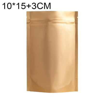 100 PCS/Set Matte Aluminum Foil Snack Stand-up Pouch, Size:10x15+3cm(Gold)-garmade.com