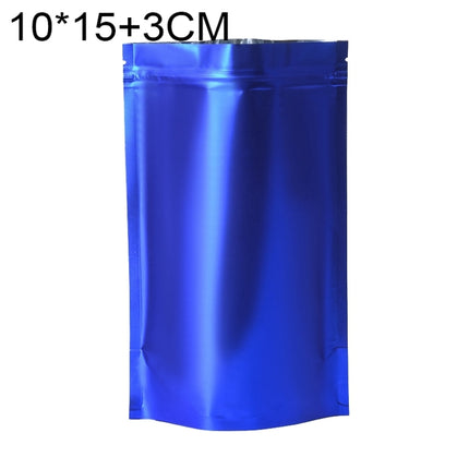 100 PCS/Set Matte Aluminum Foil Snack Stand-up Pouch, Size:10x15+3cm(Blue)-garmade.com