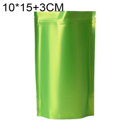 100 PCS/Set Matte Aluminum Foil Snack Stand-up Pouch, Size:10x15+3cm(Green)-garmade.com