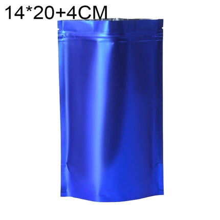 100 PCS/Set Matte Aluminum Foil Snack Stand-up Pouch, Size:14x20+4cm(Blue)-garmade.com