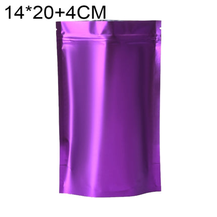 100 PCS/Set Matte Aluminum Foil Snack Stand-up Pouch, Size:14x20+4cm(Purple)-garmade.com