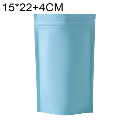 100 PCS/Set Matte Aluminum Foil Snack Stand-up Pouch, Size:15x22+4cm(Sky Blue)-garmade.com