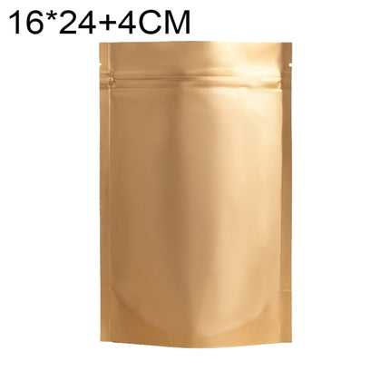 100 PCS/Set Matte Aluminum Foil Snack Stand-up Pouch, Size:16x24+4cm(Gold)-garmade.com