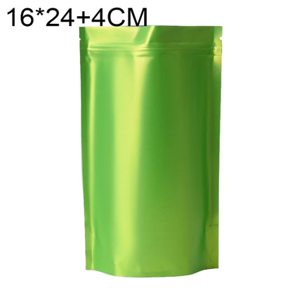 100 PCS/Set Matte Aluminum Foil Snack Stand-up Pouch, Size:16x24+4cm(Green)-garmade.com
