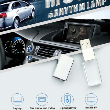 Crystal Flash Light Emitting USB 2.0 Flash Drive Car Music USB Flash Drive, Capacity:8GB(White)-garmade.com