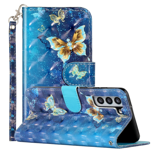 For Samsung Galaxy S22 5G 3D Pattern Horizontal Flip PU Leather Phone Case(Rankine Butterfly)-garmade.com