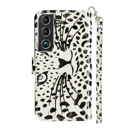 For Samsung Galaxy S22 5G 3D Pattern Horizontal Flip PU Leather Phone Case(Yellow Leopard)-garmade.com
