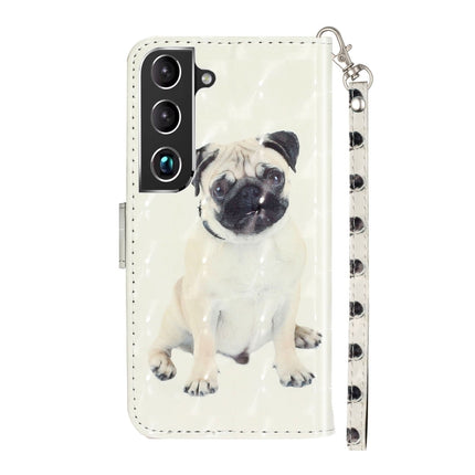 For Samsung Galaxy S22 5G 3D Pattern Horizontal Flip PU Leather Phone Case(Pug)-garmade.com