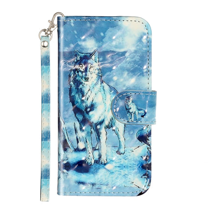 For Samsung Galaxy S22+ 5G 3D Pattern Horizontal Flip PU Leather Phone Case(Snow Wolf)-garmade.com