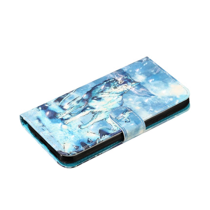 For Samsung Galaxy S22+ 5G 3D Pattern Horizontal Flip PU Leather Phone Case(Snow Wolf)-garmade.com