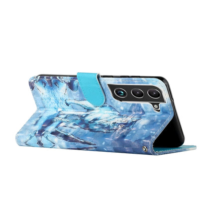 For Samsung Galaxy S22+ 5G 3D Pattern Horizontal Flip PU Leather Phone Case(Snow Wolf)-garmade.com