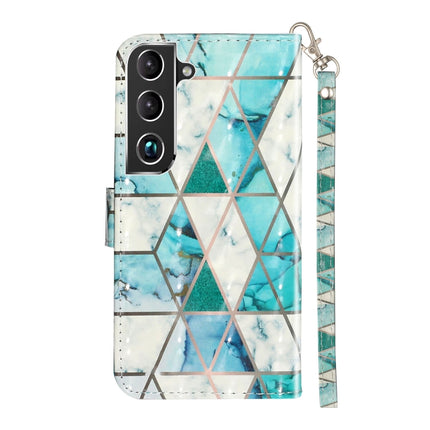For Samsung Galaxy S22+ 5G 3D Pattern Horizontal Flip PU Leather Phone Case(Marble)-garmade.com