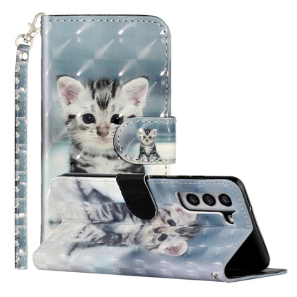 For Samsung Galaxy S22+ 5G 3D Pattern Horizontal Flip PU Leather Phone Case(Cat)-garmade.com