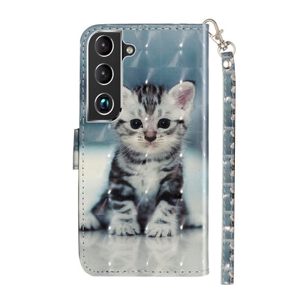 For Samsung Galaxy S22+ 5G 3D Pattern Horizontal Flip PU Leather Phone Case(Cat)-garmade.com
