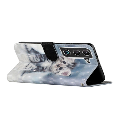 For Samsung Galaxy S22+ 5G 3D Pattern Horizontal Flip PU Leather Phone Case(Cat)-garmade.com