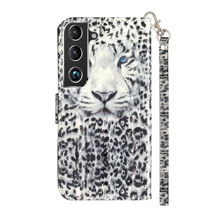 For Samsung Galaxy S22+ 5G 3D Pattern Horizontal Flip PU Leather Phone Case(Leopard)-garmade.com