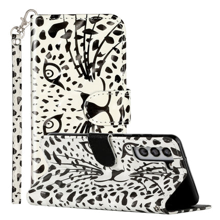 For Samsung Galaxy S22+ 5G 3D Pattern Horizontal Flip PU Leather Phone Case(Yellow Leopard)-garmade.com