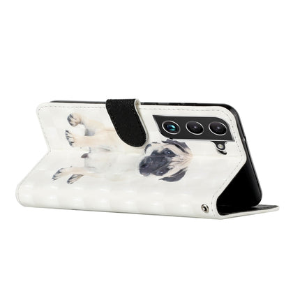 For Samsung Galaxy S22+ 5G 3D Pattern Horizontal Flip PU Leather Phone Case(Pug)-garmade.com