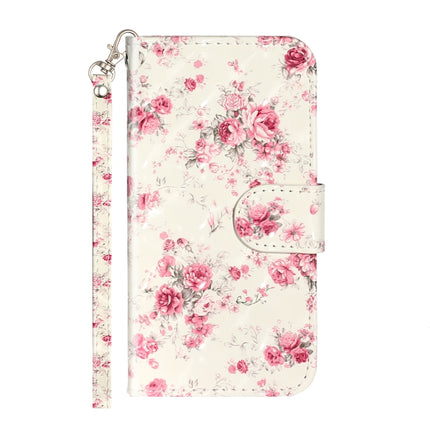 For Samsung Galaxy S22+ 5G 3D Pattern Horizontal Flip PU Leather Phone Case(Rose Flower)-garmade.com