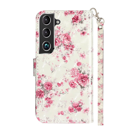 For Samsung Galaxy S22+ 5G 3D Pattern Horizontal Flip PU Leather Phone Case(Rose Flower)-garmade.com