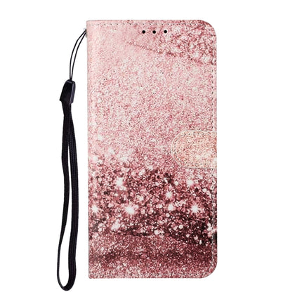 For Samsung Galaxy S22 5G Colored Drawing Marble Pattern PU Leather Phone Case(Rose Gold)-garmade.com
