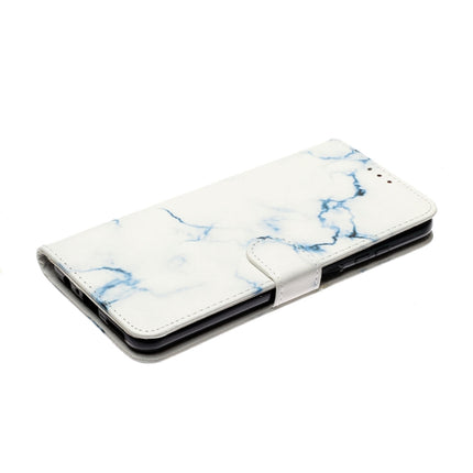 For Samsung Galaxy S22 5G Colored Drawing Marble Pattern PU Leather Phone Case(White Marble)-garmade.com