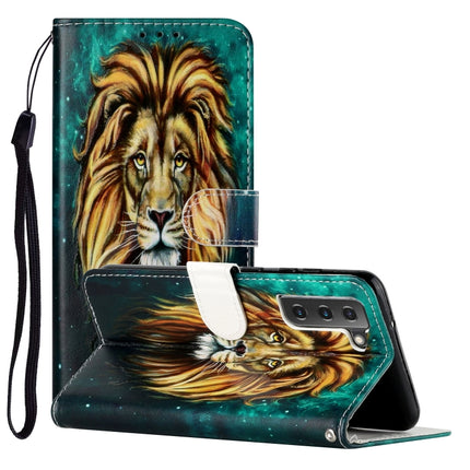 For Samsung Galaxy S22 5G Oil Embossed Pattern PU Leather Phone Case(Lion)-garmade.com