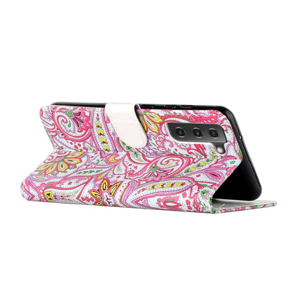 For Samsung Galaxy S22 5G Oil Embossed Pattern PU Leather Phone Case(Pepper Flower)-garmade.com