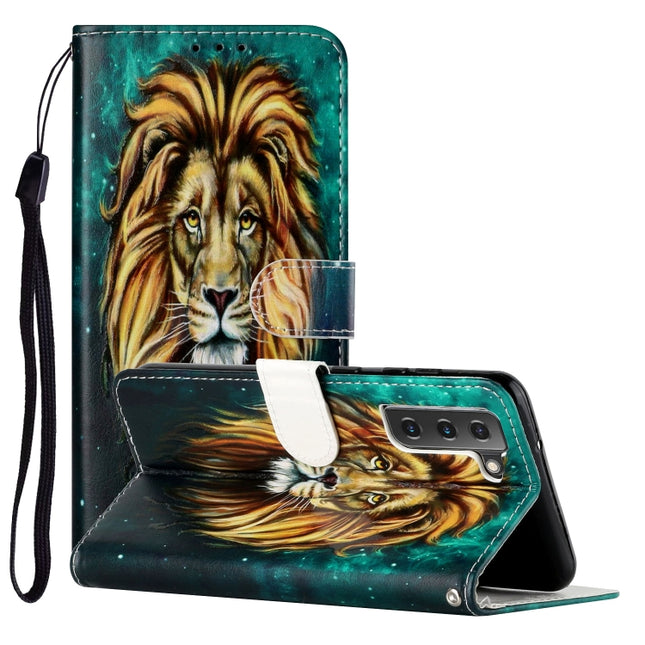 For Samsung Galaxy S22+ 5G Oil Embossed Pattern PU Leather Phone Case(Lion)-garmade.com
