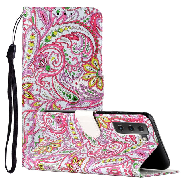 For Samsung Galaxy S22+ 5G Oil Embossed Pattern PU Leather Phone Case(Pepper Flower)-garmade.com