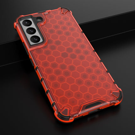 For Samsung Galaxy S22 5G Honeycomb PC + TPU Phone Case(Red)-garmade.com