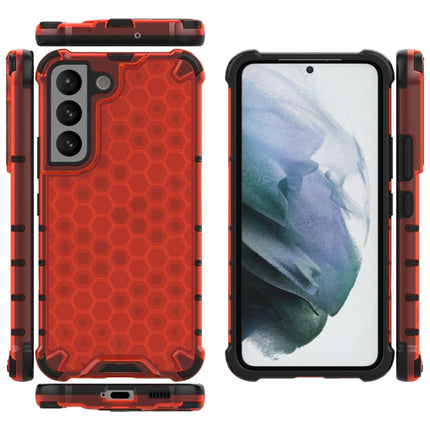 For Samsung Galaxy S22 5G Honeycomb PC + TPU Phone Case(Red)-garmade.com