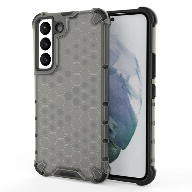 For Samsung Galaxy S22 5G Honeycomb PC + TPU Phone Case(Black)-garmade.com
