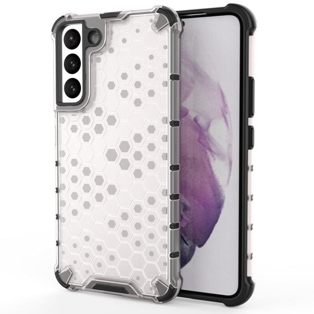 For Samsung Galaxy S22+ 5G Honeycomb PC + TPU Phone Case(White)-garmade.com
