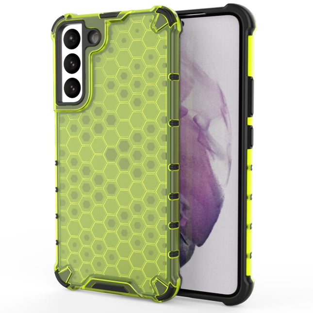 For Samsung Galaxy S22+ 5G Honeycomb PC + TPU Phone Case(Green)-garmade.com