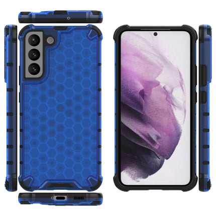For Samsung Galaxy S22+ 5G Honeycomb PC + TPU Phone Case(Blue)-garmade.com