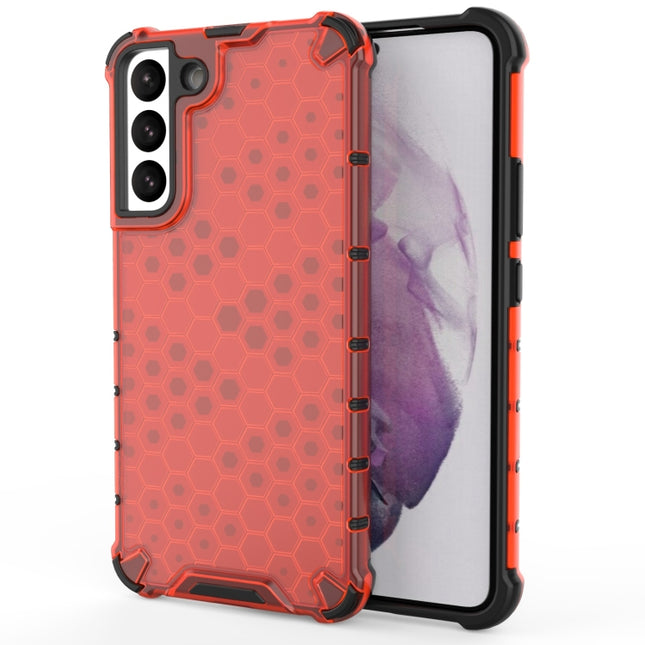 For Samsung Galaxy S22+ 5G Honeycomb PC + TPU Phone Case(Red)-garmade.com