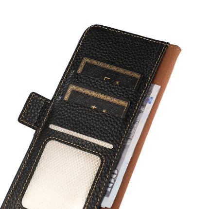For Samsung Galaxy S22+ 5G KHAZNEH Side-Magnetic Litchi Genuine Leather RFID Phone Case(Black)-garmade.com