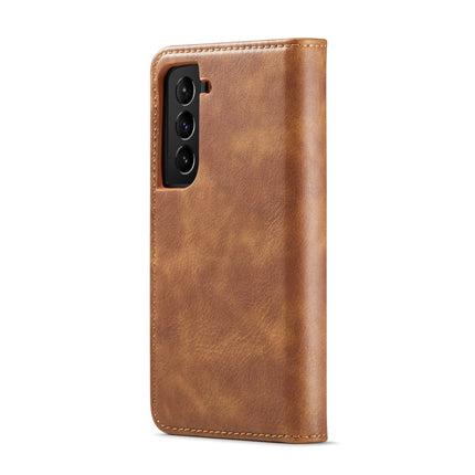 For Samsung Galaxy S22 5G DG.MING Crazy Horse Texture Detachable Magnetic Leather Phone Case(Brown)-garmade.com
